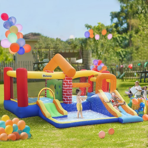 Kids bouncy castle with double - castle,