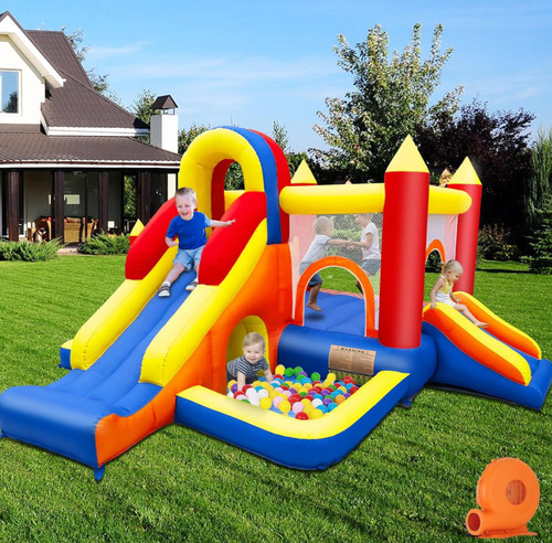 Inflatable bouncy castle with - bouncy,