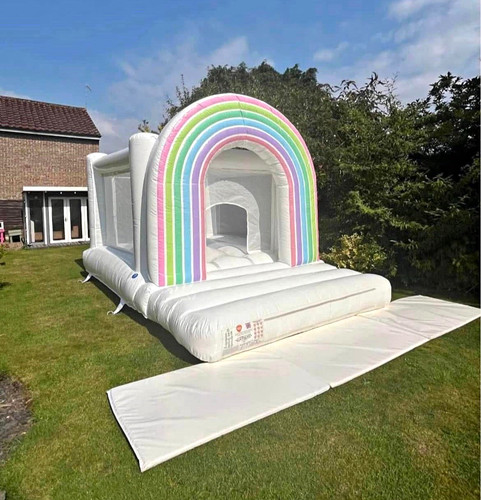 White inflatable bouncy castle - bouncy,